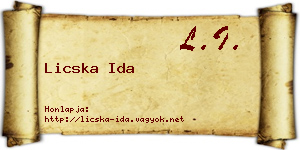 Licska Ida névjegykártya
